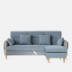 Macaron Sofa II, Walnut with Blue Fabric Macaron Sofa II, Walnut with Blue Fabric
